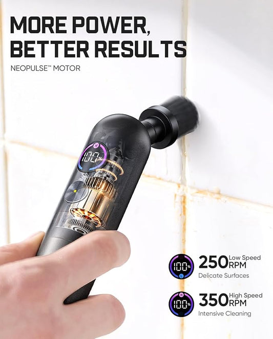 Fanttik Flip G10 Nano HomeCare Cordless Electric Spin Scrubber, 360° High-Torque Rotation, 2-Speed & 3-Angle, IPX7 Waterproof Cleaning Brush with 15 Brush Heads for Grout, Tiles, Sinks, Crevices