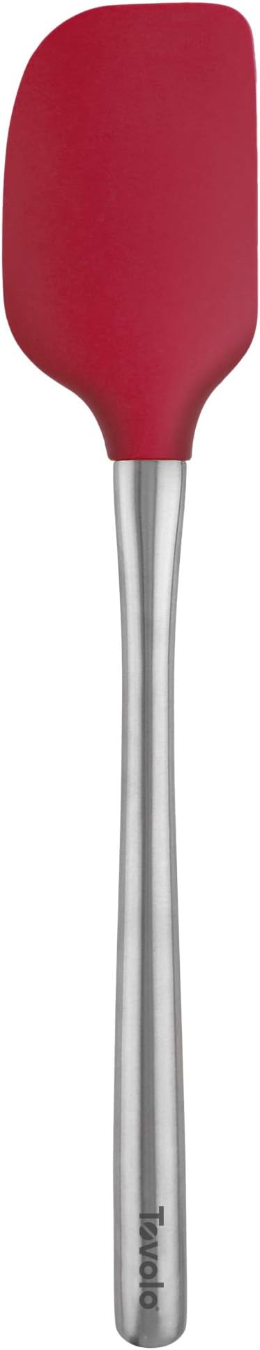 Tovolo Flex-Core Silicone Spatula Metal Handle for Scraping Bowls Mixing and Baking, Dishwasher Safe Heat Resistant Stainless Steel Silicone Spatula for Cast Iron and Nonstick Cookware, Cayenne Red