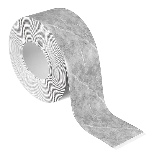 PATIKIL Caulk Tape 1.5" x 16 Ft, Self Adhesive Sealing Tape Waterproof Toilet Tub Caulk Sealant Strip Sealing Trim for Kitchen Bathroom Toilet Bathtub Sink Countertop, Dark Grey