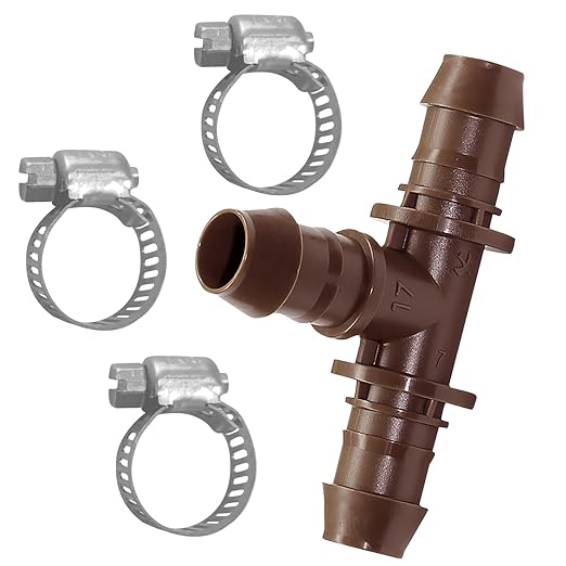 LECTO Universal 5/8", 1/2", .700" Drip Line Repair Kit – Tee, 1
