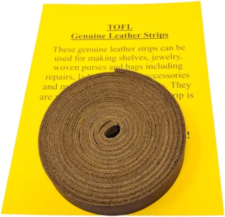 Leather Strap for Crafts & Jewelry | 72 Long × 5/8" Wide × 1/16" Thick (4-5oz) | Genuine Leather Strips for Crafts, Projects or Repairs - Brown | 2-Pack