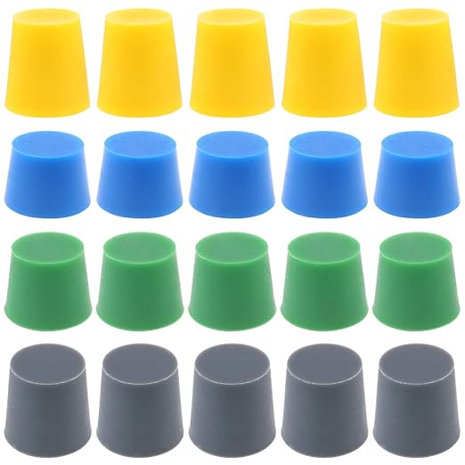 Hilitchi Silicone Rubber Plug Kit Tapered Stopper Silicone Plugs for Powder Coating Painting Anodizing Plating Vacuum Test Plugging Hydraulic Fuel and Oil Lines (Assorted Color-20Pcs, Assorted Size)