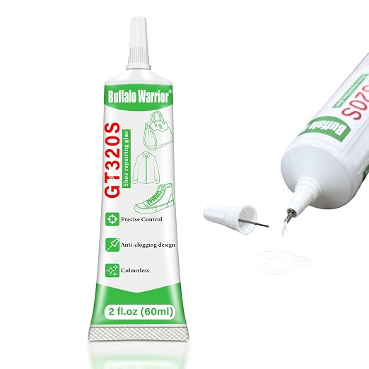 Fabric & Shoe Glue - Professional Grade, Clear, Waterproof, High-Strength Adhesive for Car Seats, Sneakers, Leather, Boots, Hiking Gear - All-Purpose Strong Bond, 2 oz/60ml