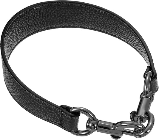 uxcell 14.17 Inch PU Leather Short Bag Strap with Clasp, Purse Handles Handbags Replacement Straps for Clutch Bag Underarm Bags, Black, Grey Buckle