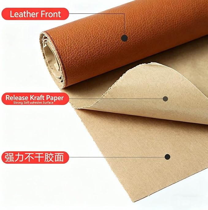 Cremsy Leather Repair Patch, Self Adhesive Leather Repair, Waterproof Vinyl Repair Patch, Cuttable Furniture Repair Tape for Couches, Sofa, Furniture, Car Seats, Bags, Jackets (Off-White)