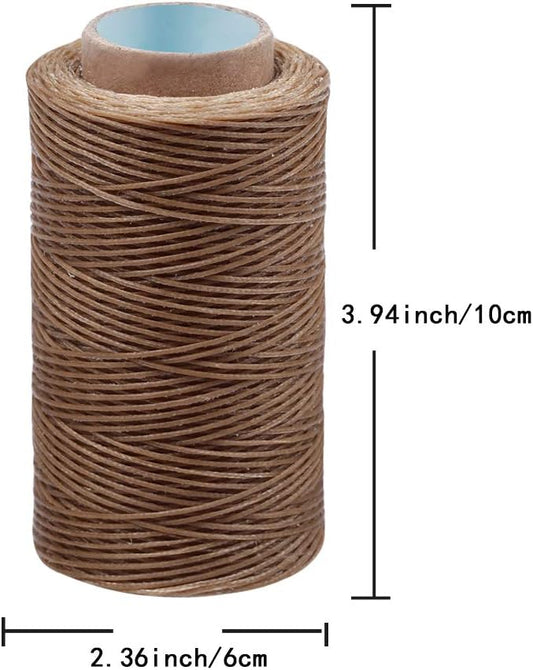 284 Yards Waxed Thread, 210D Heavy Duty Wax Thread for Leather Sewing, 0.8mm Flat Waxed String for Bookbinding/Shoe Repairing/Leather Projects