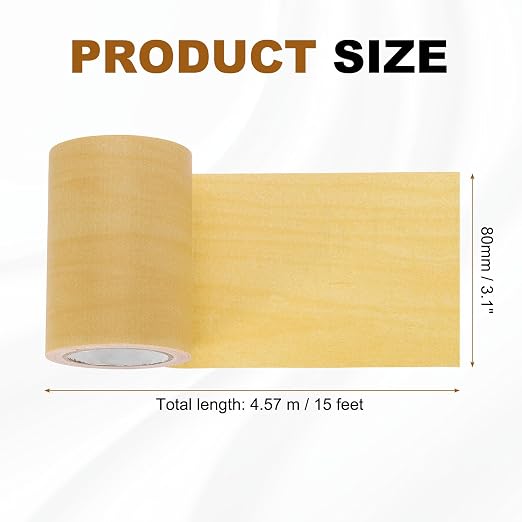 uxcell Wood Grain Repair Tape, 3.1" x 15ft Self Adhesive Wood Grain Colored Duct Tape Waterproof Repair Patch for Furniture Floor Scratch Fix, Baseboards, DIY Decor, Maple Yellow