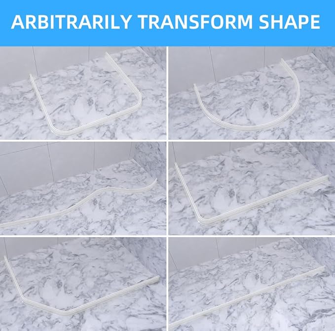 Duzzy 118 Inch Shower Threshold Water Dam, Shower Water Guard to Keep Water in Shower, Shower Water Stopper Dry and Wet Separation Suitable for Bathroom and Kitchen (Clear)