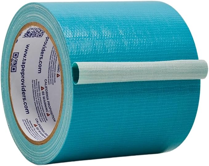 WOD DTC10 Advanced Strength Industrial Grade Teal Blue Duct Tape, 4 inch x 60 ft. Waterproof, UV Resistant For Crafts & Home Improvement