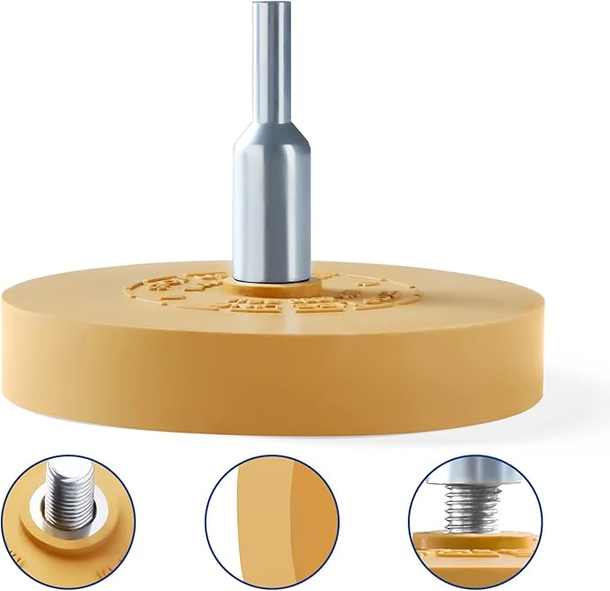 4 Pack Decal Remover Eraser Wheel Rubber Eraser Wheel Adhesive Remover Wheel for Cars Sticker Remover Tool Removes Pinstripe Stripe Vinyl Tape and Graphic
