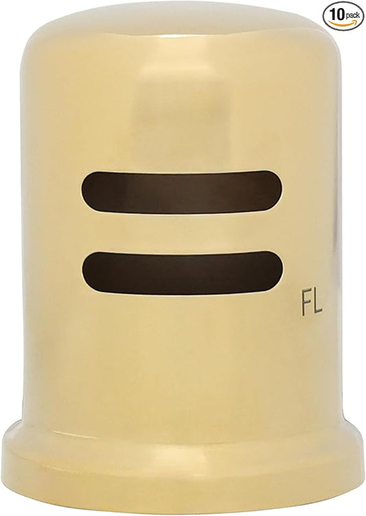 Westbrass D201-1-10-01 1-3/4" x 2-3/4" Solid Air Gap Cap Only, Skirted, Polished Brass, 10 Count