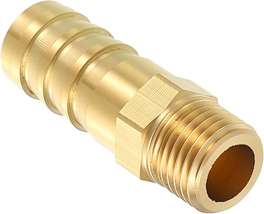 Pack of 1 Brass Hose Barb Fittings Adapter Connector 10mm Hose Barb to M10x1 Male Fittings for Home Machines, Massage Bathtubs, and Irrigation Systems