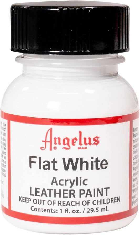 Angelus Acrylic Leather Paint for Shoes, Sneakers, Leather, Canvas, Furniture, and More - 1 Fl Oz, Flat White