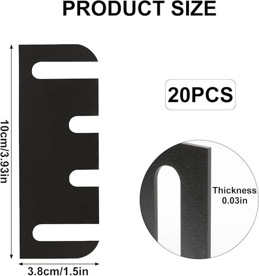 20 Pcs Door Hinge Shims 4 Inch, PVC Plastic Hinge Spacer for Door Alignment, Sagging Door Fix & Gap Adjustment, Hardware Door Repair Kit (0.03 Inch Thickness)