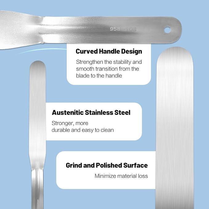 Professional Caulking Spatula Set, 9-Piece Stainless Steel Caulk Finishing Tools, Streamline Spatulas for Bathroom Sink, Bathtub, Tile Sealant Application