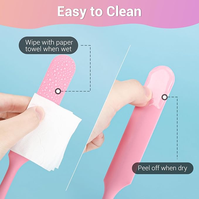 Gartful Silicone Stir Sticks Kit for Epoxy, 2pcs Large Spatula for Resin, 2pcs Large Silicone Stirring Sticks, Reusable DIY Craft Tool for Mixing Resin, Paint, Waxing, Liquid, Set of 4, Pink