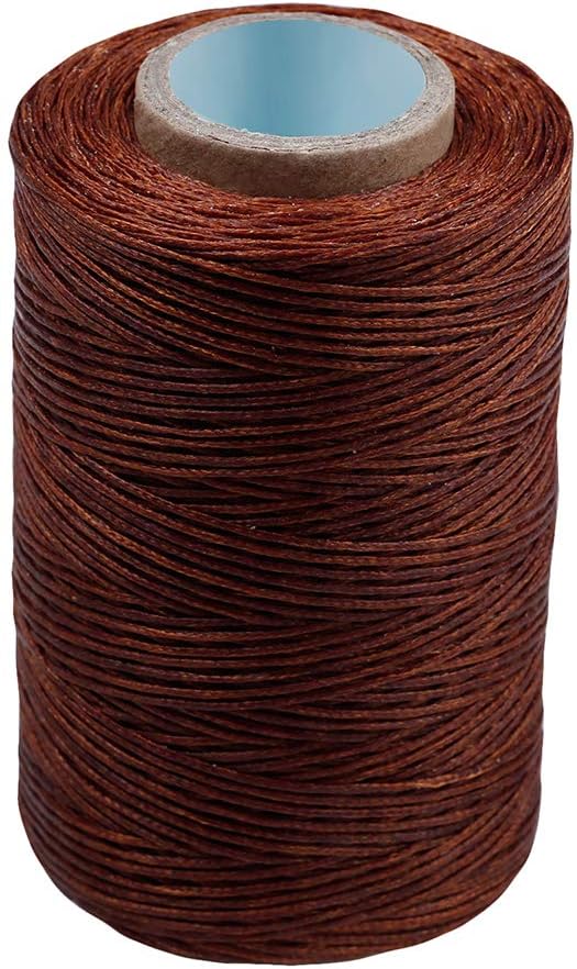 Heavy Duty Waxed Thread for Leather Sewing, Upholstery & Bookbinding - 284 Yards, 0.8mm Flat Waxed Thread for Shoe Repairing & Leather Projects