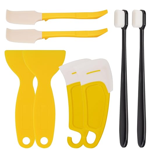 YIBECO 8pcs UV Resin 3D Printer Must-Have Tools, Scrapers, Silicone Spatulas,Brushes for Resin Transfer Cleaning and Protection Release FEP Film Vat Tank,3D Printer Accessories (8PCS)
