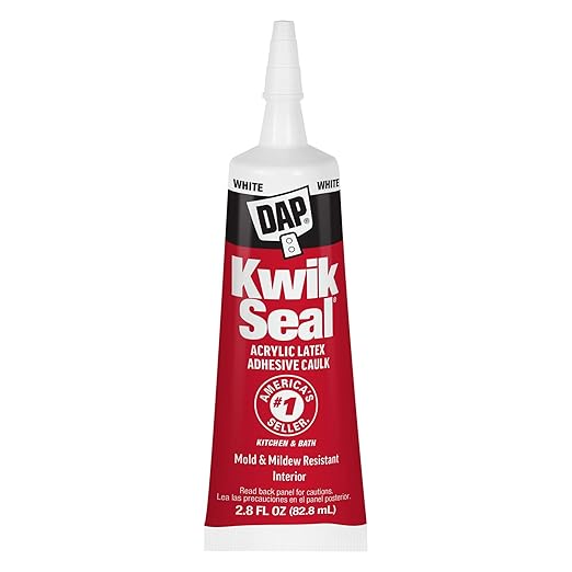 DAP Kwik Seal Kitchen & Bath Adhesive Caulk, White, 2.8 oz (7079800954)