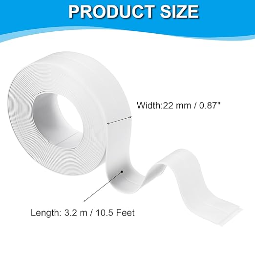 PATIKIL Caulk Tape 0.9" x 10.5 Ft, Self Adhesive Sealing Tape Waterproof Toilet Tub Caulk Sealant Strip Sealing Trim for Kitchen Bathroom Toilet Bathtub Sink Countertop, White