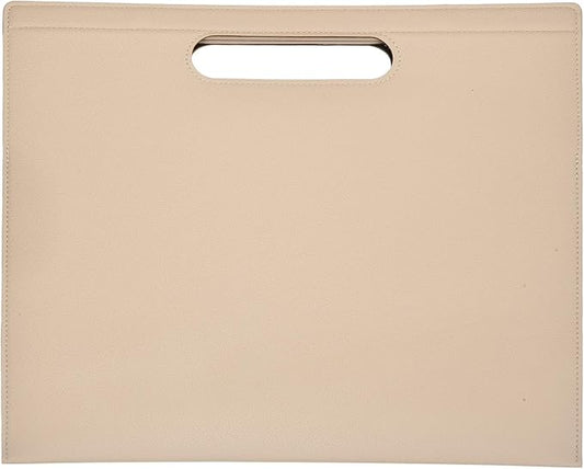 PATIKIL Leather Folder, 13.3x12.6 Magnetic Leather Document Holder File Folder PU Pouch Bag Portfolio File Organizer Handbag Personal Envelope Waterproof for Traveling Men Gift, Khaki