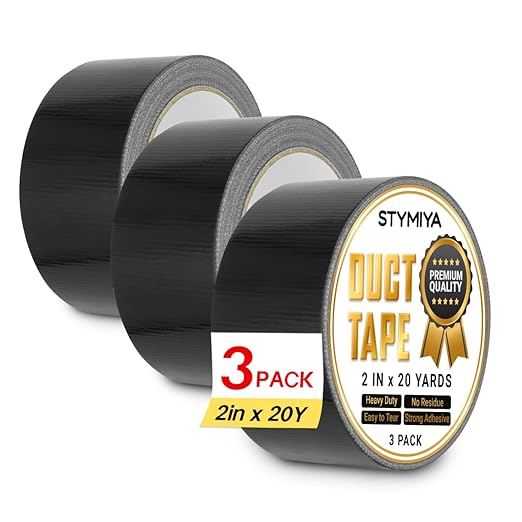 Black Duct Tape Heavy Duty: Wide Waterproof Outdoor Duck Furniture Repair Tape Bulk - Strong Adhesive Weather UV Resistant No-Residue Masking Tapes Patterns Variety Pack (3, Black)