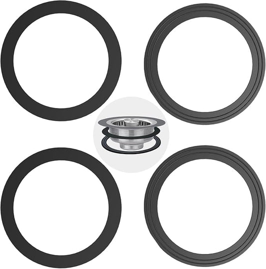 RQYEKDO 2PC Kitchen Sink Strainer Seal Rings,Fits Standard 3-1/2 inch Sink Drains,Garbage Disposal Rubber Seal Kit for InSinkErator 80032 Compatible Models (2Pack)