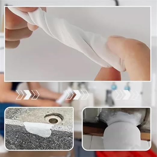 Heavy-Duty Iron Mud Adhesive for Repairs, Plastic Steel Repair Mud Iron Adhesive, Heavy Duty Waterproof Sealant Mastic for Metal Pipes, PVC Pipes, Wall Holes, Ceramics (White)