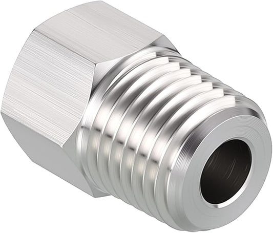Pack of 1, 1/4" Male NPT to 1/8" FeMale NPT Solid 304 Stainless Steel Hex Bushing, Hose Fittings Adapter Reducer for Pipe Leak Repair, Bathroom Remodeling, Tool Extensions