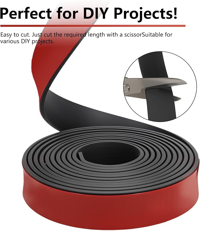 Adhesive Solid Rubber Strips - 1" Wide x 1/8" Thick x 120" Long, Black Neoprene Rubber Gasket Strip Roll for DIY Seal, Weather Striping,Liner,Cushion & Craft