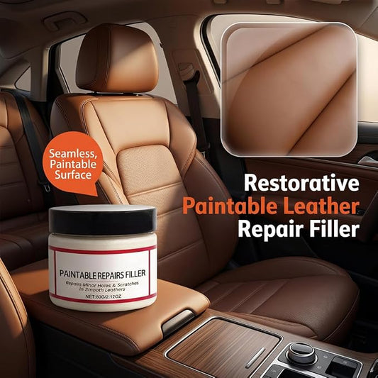 LECDOA Leather Filler, Flexible Fast Drying Leather Repair Compound, Paintable Waterproof Leather Repair Paste, Fixes Holes Tears Cracks Scratches for Car Seats Furniture Shoes (2pcs)