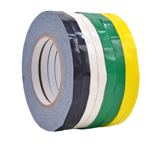 WOD Produce Poly Bag Sealing Tape, Mixed Colors Pack - 3/8 inch x 180 yds. (Pack of 8) for Packaging and Sealing of Meat, Gifts, or Ice Bags BSTC24PVC