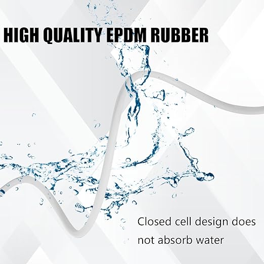 Backer Rod 1/4 Inch, EPDM Rubber Foam Caulk Saver 100' White Weather Strip Seal for Concrete Joints, Wall Cracks, Driveway and Joint Fillers.