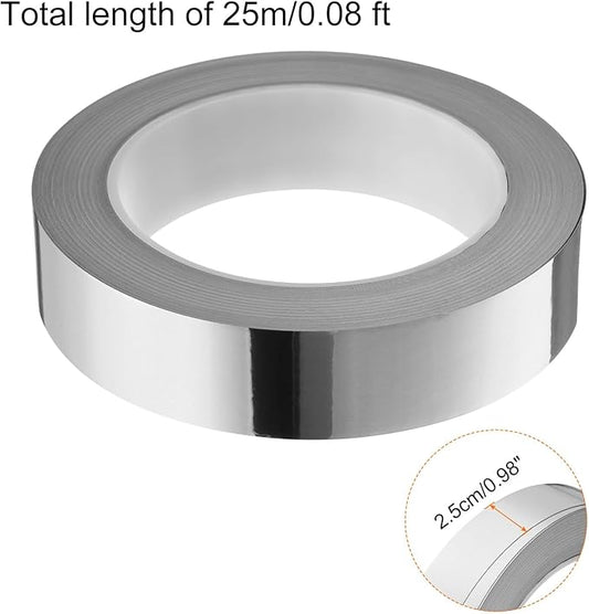 HARFINGTON 2Pcs Floor Tiles Silver Foil Lines Metallic Mirror Tape 0.98" x82 Ft Ft Self Adhesive Decor Floor Wall Seam Sticker Waterproof Gap Sealing Tape for Kitchen Bathroom Cabinet