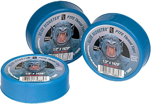 Mill-Rose 70885 Blue Monster PTFE Pipe Thread Sealant Tape, 1/2-Inch x 1429-Inches, Blue