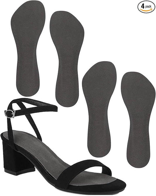 2 Pairs Pigskin High Heel Cushion Insoles, Adhesive Arch Support Sandal Inserts, Anti-Slip Shoe Dress Shoes Inserts Flat Shoe Pain Relief, Leather Cushioning Heel Insoles, L for 9.5-11 Women Shoes