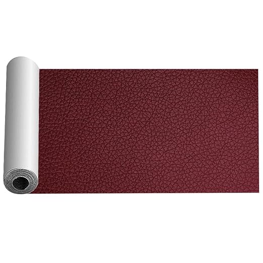 Burgundy Leather Repair Tape Kit,7.9x59 in Repair Kit for Furniture,Car Seat, Couch,Upgraded Strong Self Adhesive Leather Patch for Sofas,Furnitures