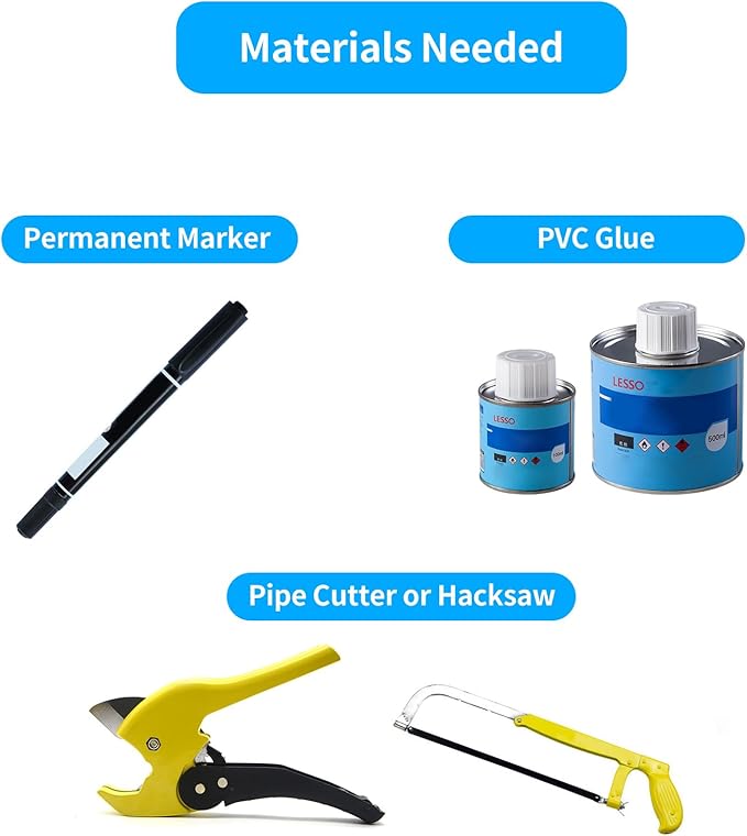 LESSO 1/2 inch PVC Pipe Repair Kit, 1/2" PVC Repair Coupling for Broken or Cracked In-Ground Pipes, SCH40 White(2 Sets)