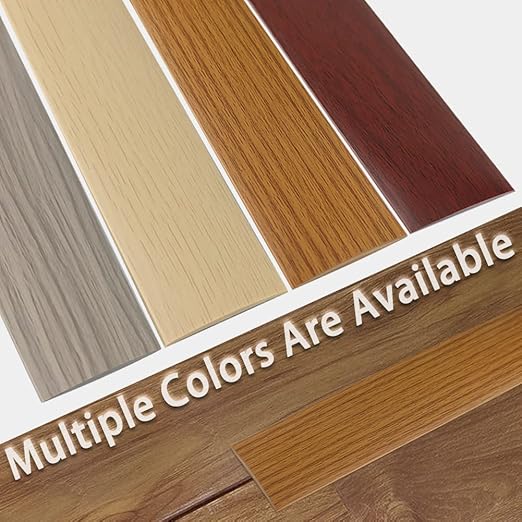 Floor Transition Strip 2" Self Adhesive Flat Vinyl Flooring Transitions Strip with Strong Backing (5cm, 6.6FT, Brown Wood Grain)