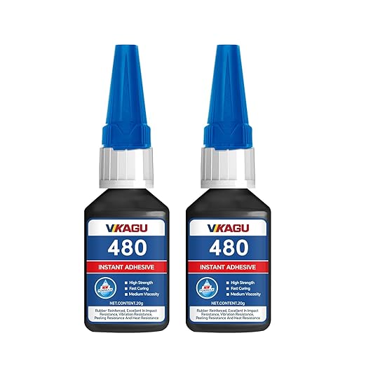 480 Super Glue Black Instant Adhesive 20g Suitable for Metal Plastic and Rubber 2 Pack