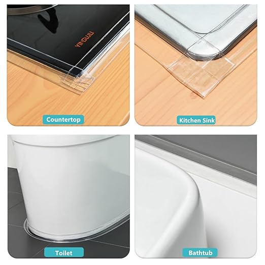 Caulk Tape 2 Rolls Self Adhesive Waterproof White Sink Caulking Sealant Tape, Bathroom Caulk Strip for Bathtub, Toilet, Countertop, Sink, Shower, Backsplash (White,1.5" x10.5Ft)