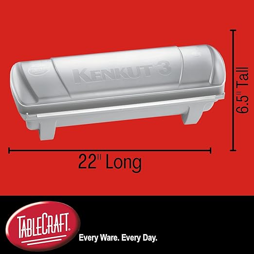 Tablecraft Film Wrapper Film Dispenser, Kenkut Single Roll of Plastic Food Cling Wrap and Aluminum Foil Holder, Slide Cutter, Heavy Duty Foodservice Restaurant Kitchen,White