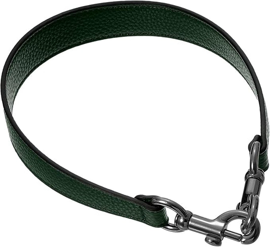 uxcell 19.29 Inch PU Leather Short Bag Strap with Clasp, Purse Handles Handbags Replacement Straps for Clutch Bag Underarm Bags, Dark Green, Grey Buckle