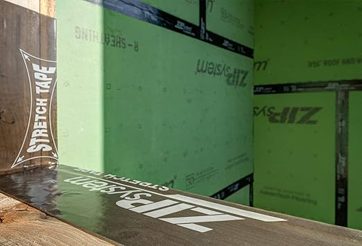 ZIP System Stretch Tape - Flexible Adhesive Flashing - Advanced Acrylic Adhesion - for Sealing Around Curves, Corners, Windows & Doors - Professional-Grade - Weather Protection - 10" x 75' Roll
