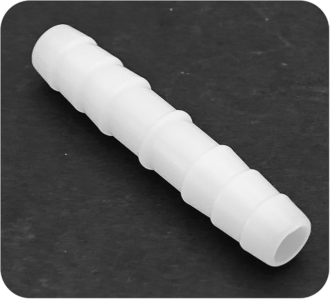6Pcs 5/16" x 5/16" Plastic Hose Barb Fittings, Barbed Splicer Mender Joint Adapter Union Connectors for Aquarium, Household, Fuel, Gas, Liquid, Air Hose Repair