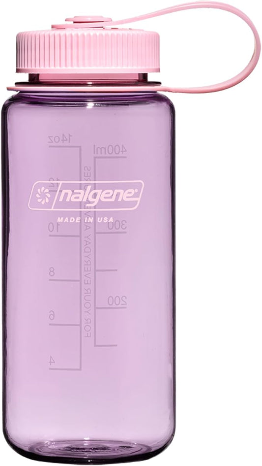 Nalgene 16 oz Wide Mouth Water Bottle | Slim Cup Holder Size, BPA-Free, Durable & Leak Proof, Lightweight Travel Bottle, Cherry Blossom