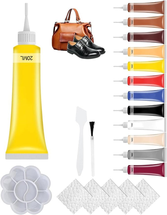 2026 New Advanced Leather Repair Gel, Upgrade Leather Repair Kit for Car Seat Vinyl Repair Kit, Professional Leather Repair Coloured Cream Gel, Multifunctional Couch and Jacket Repair Kit (A04)
