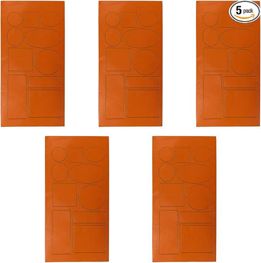 5PCS Car Seat Leather Repair Patch Tape, 8×4 Inch Water-Resistant Self-Adhesive Repair Patches Kit, Automotive Upholstery Fix Accessories for Furniture Couches Chairs (Orange)