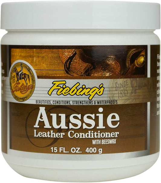 Fiebing's Aussie Leather Conditioner (14 oz) - Contains Beeswax to Withstand Hot Conditions - Preserve, Moisturize, Strengthen, Waterproof All Leathercraft, Car, Couch, Furniture, Purses, Boot, Shoe