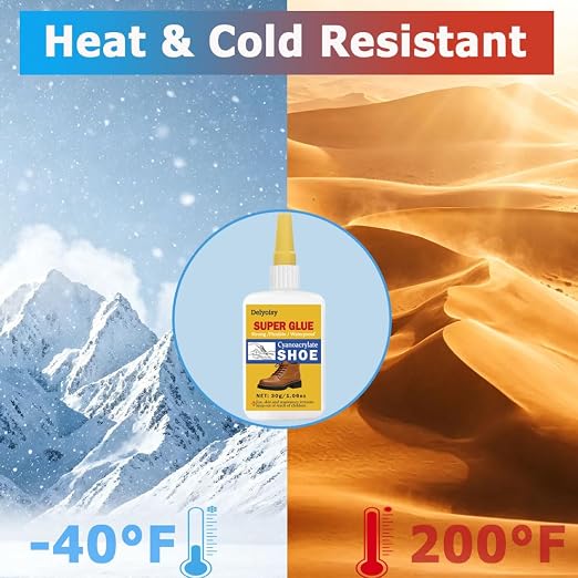 30g Shoe Glue for Sole Repair - Heavy Duty Super Adhesive for Boots, Sneakers, Leather & Rubber - Cyanoacrylate Instant Set, Waterproof Flexible Repair, Sets in 15 Seconds